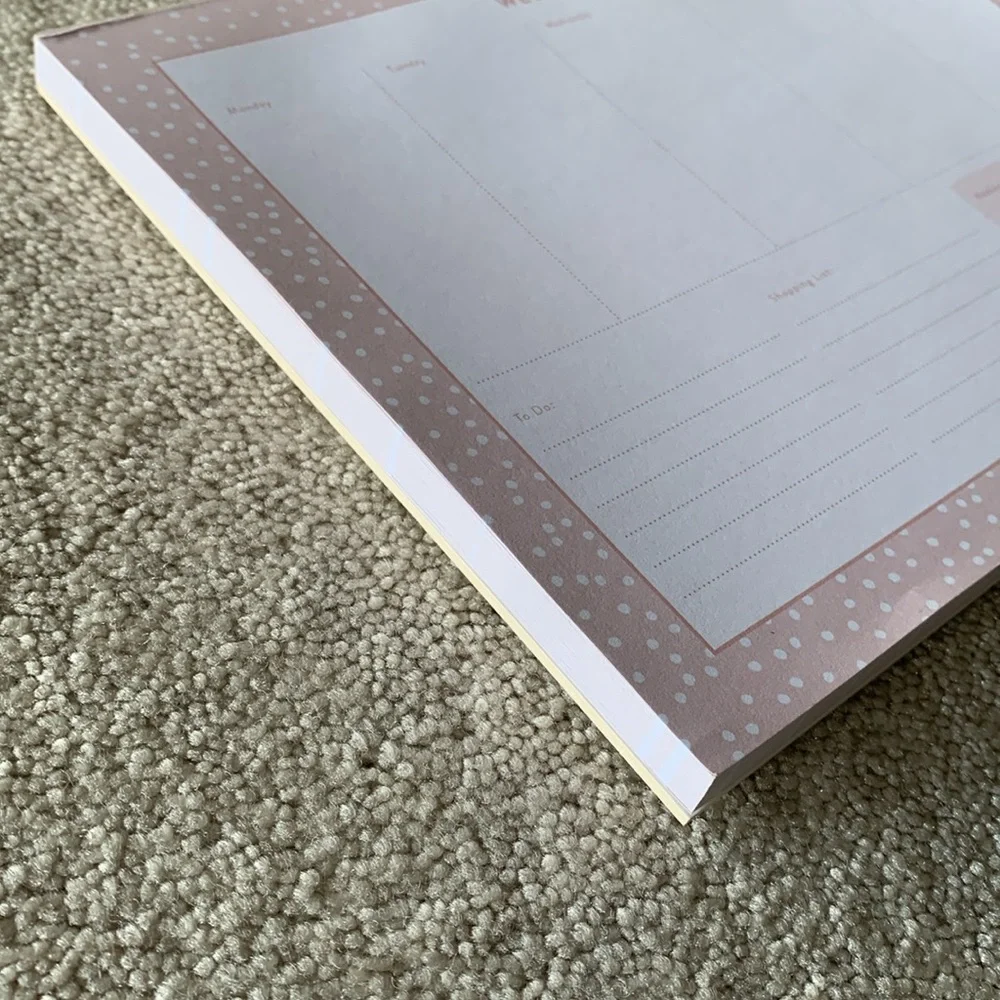 Weekly planner pad soft pink